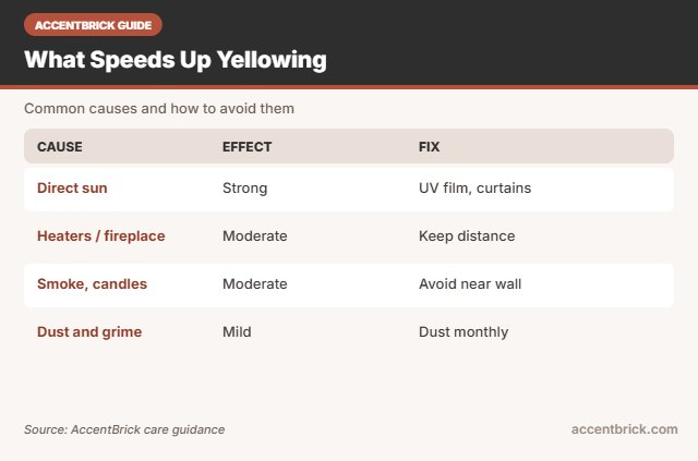 Causes of yellowing and the best 3d brick wall panels that do not yellow