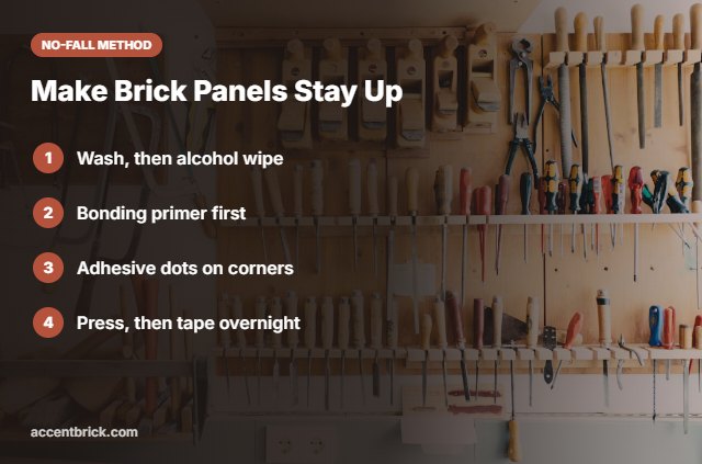 No-fall installation method for brick panels