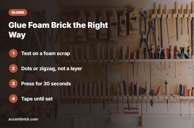 How to glue foam brick panels