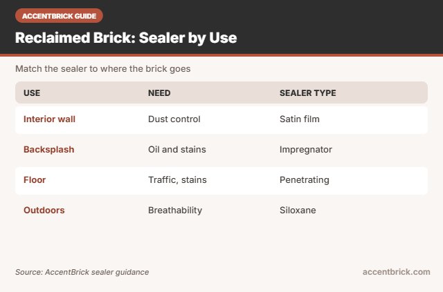 Uses for the best brick sealer for reclaimed brick