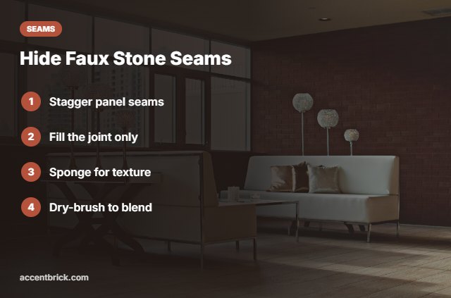 Tips for hiding faux stone panel seams