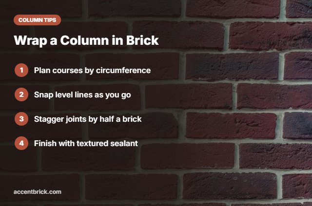 Tips for wrapping a column in faux brick