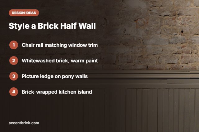 Design ideas for a faux brick half wall