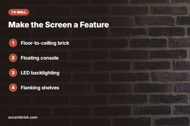 Ideas for a faux brick TV wall