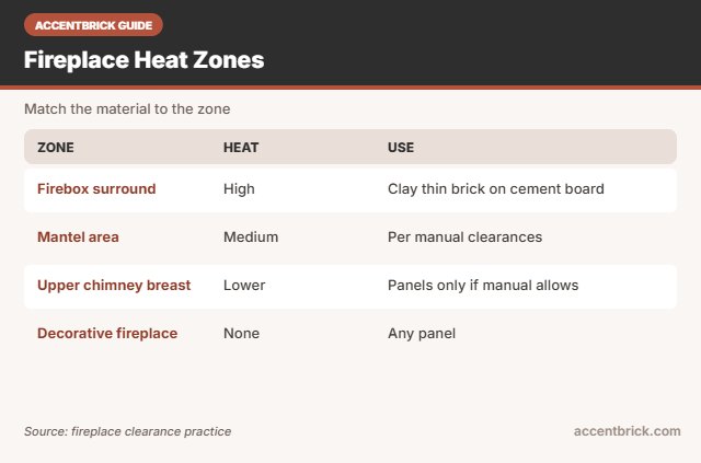 Heat zones for the best faux brick wall panels for fireplace surround projects
