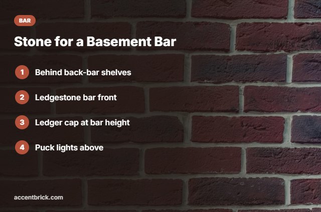 Ideas for faux stone in a basement bar