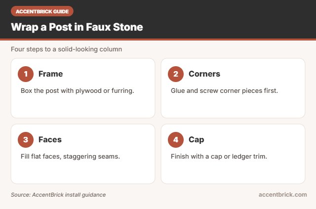 Steps for the best faux stone wall panels for columns