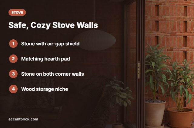 Ideas for a stone wood stove wall