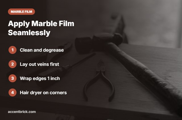 How to apply marble peel and stick wallpaper