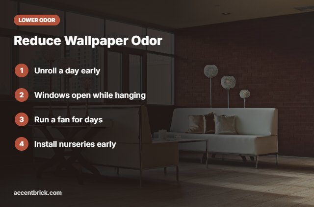 Checklist to reduce odor from peel and stick wallpaper