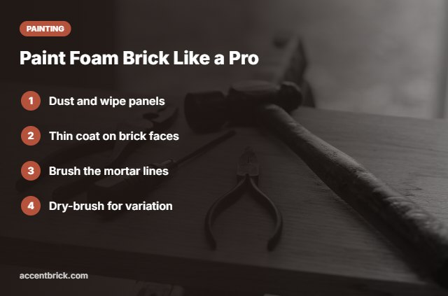 How to paint foam brick panels