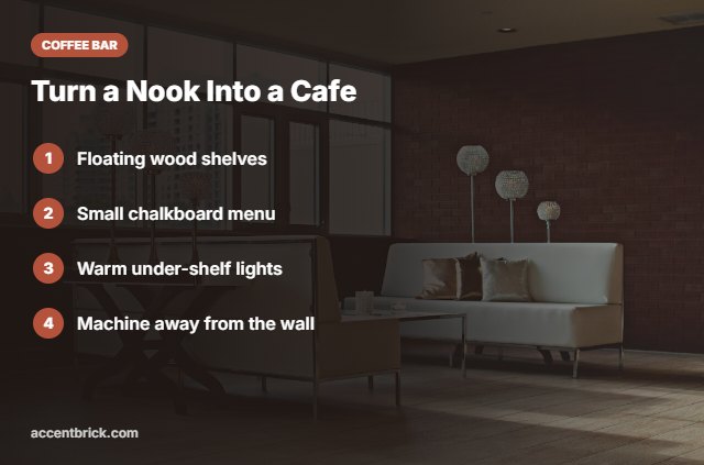 Ideas for a coffee bar brick wall