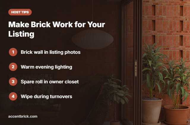Airbnb host tips for brick wallpaper