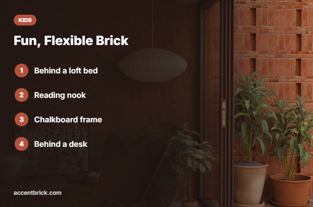Ideas for brick wallpaper in kids rooms
