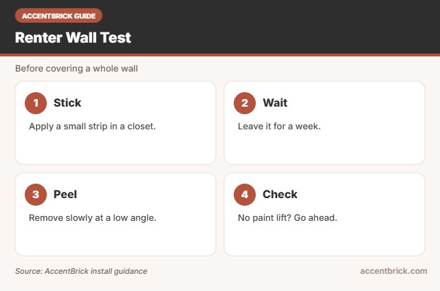 Test steps for the best peel and stick brick wallpaper for renters