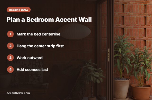 Planning a bedroom wallpaper accent wall