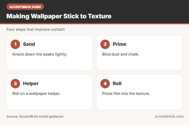 Steps for the best peel and stick wallpaper that stays on textured walls