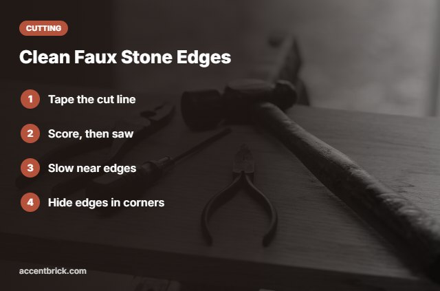 Tips for cutting faux stone panels