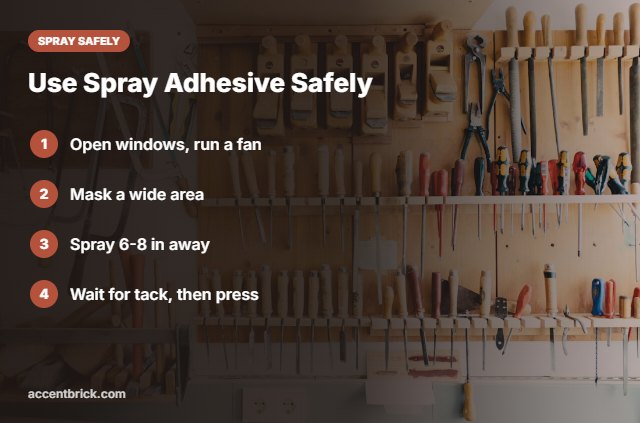 Safety and technique for spray adhesive on foam panels